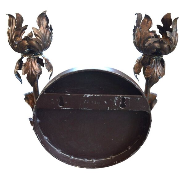 Antique Cast Iron Double Arm Wall Sconce Candle Holder Victorian Made in Mexico - Picture 3 of 11